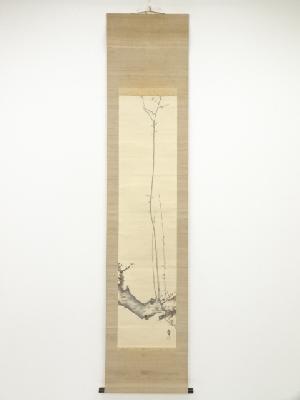 山田敬中筆　梅　肉筆紙本掛軸（箱付）